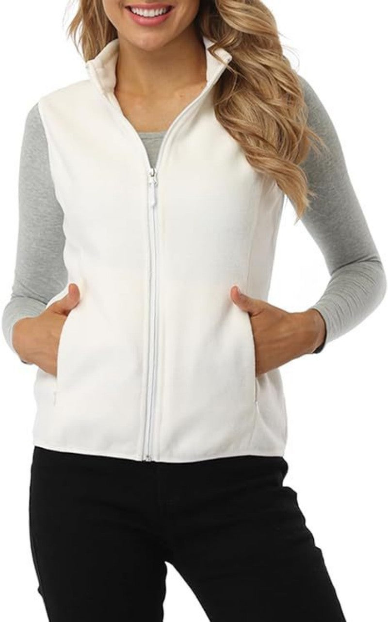 Vertical Collar Fleece Vest