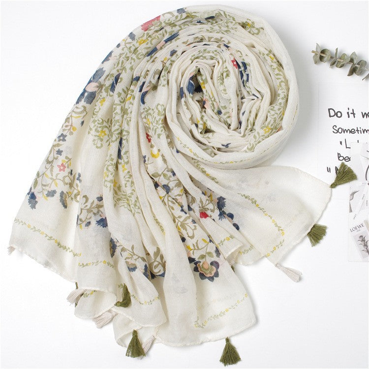 Vintažinis šilkinis skiautinis šalikas