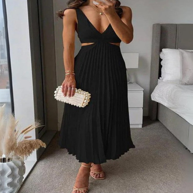 Elegant V-Neck Sleeve Dress