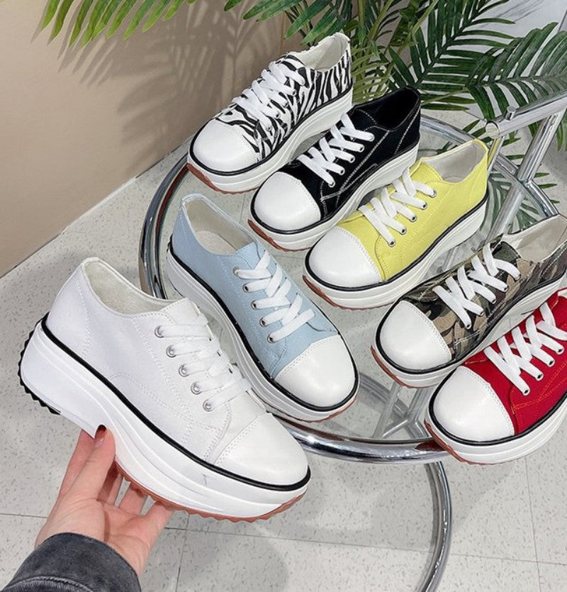 Platform canvas shoes