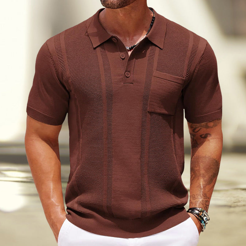 Solid Color Pullover Short Sleeve