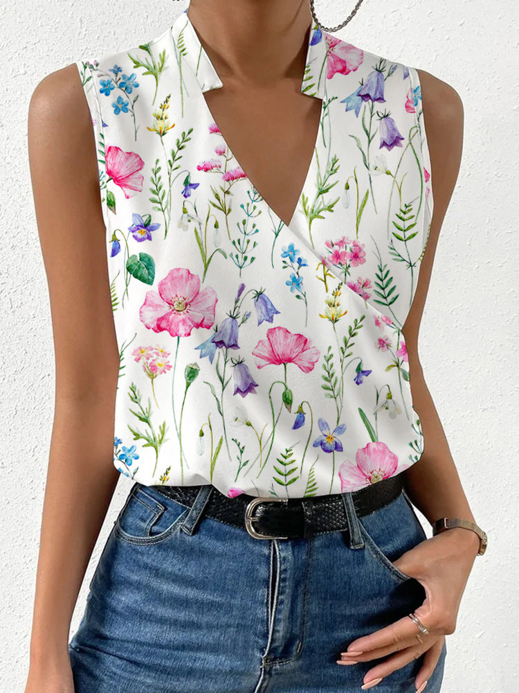 Printed V-Neck Shirt