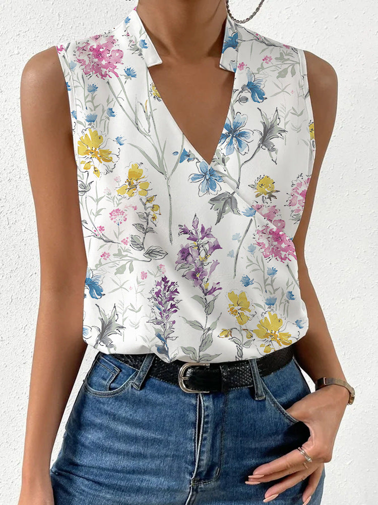 Printed V-Neck Shirt