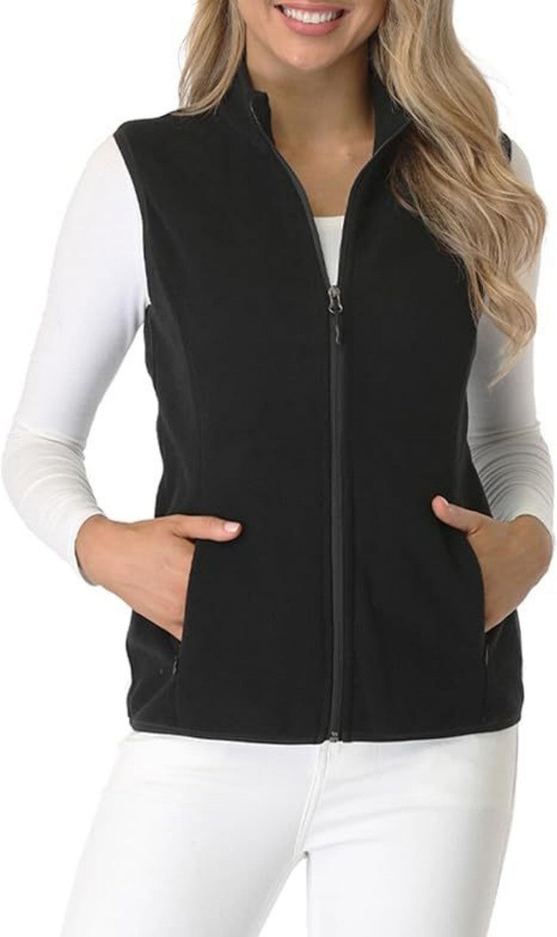 Vertical Collar Fleece Vest