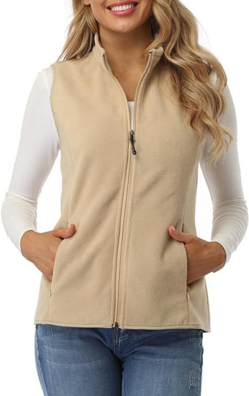 Vertical Collar Fleece Vest