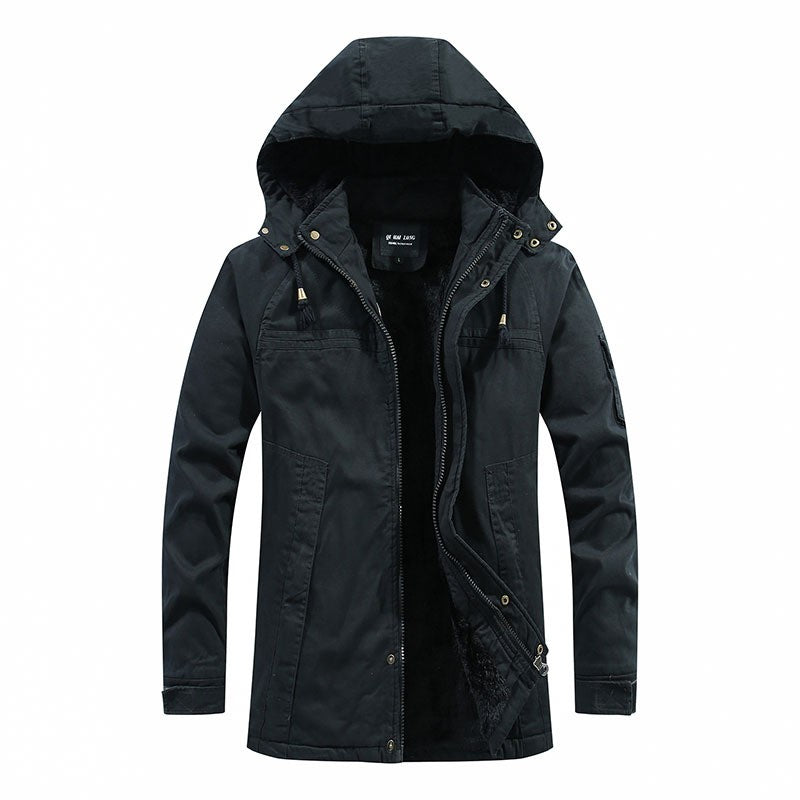 Fleece-lined Loose Zip Ttrench Coat