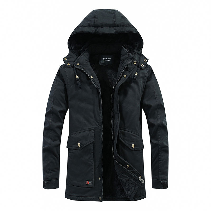 Fleece-lined Loose Zip Ttrench Coat