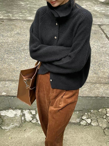 Loose Solid Color Knit Cardigan