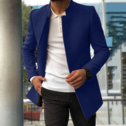 Solid Color Slim Fit Coat