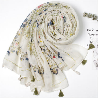 Vintažinis šilkinis skiautinis šalikas