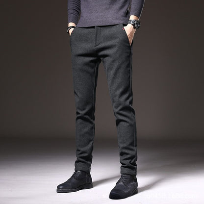 Men's Casual Pants Autumn and Winter Thickened