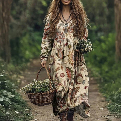 Premium V-Neck Printed Dress