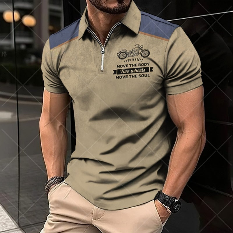 Vintage Short-Sleeved Men's Polo Shirt