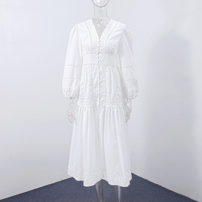 Lace Cut-out Waist Dress